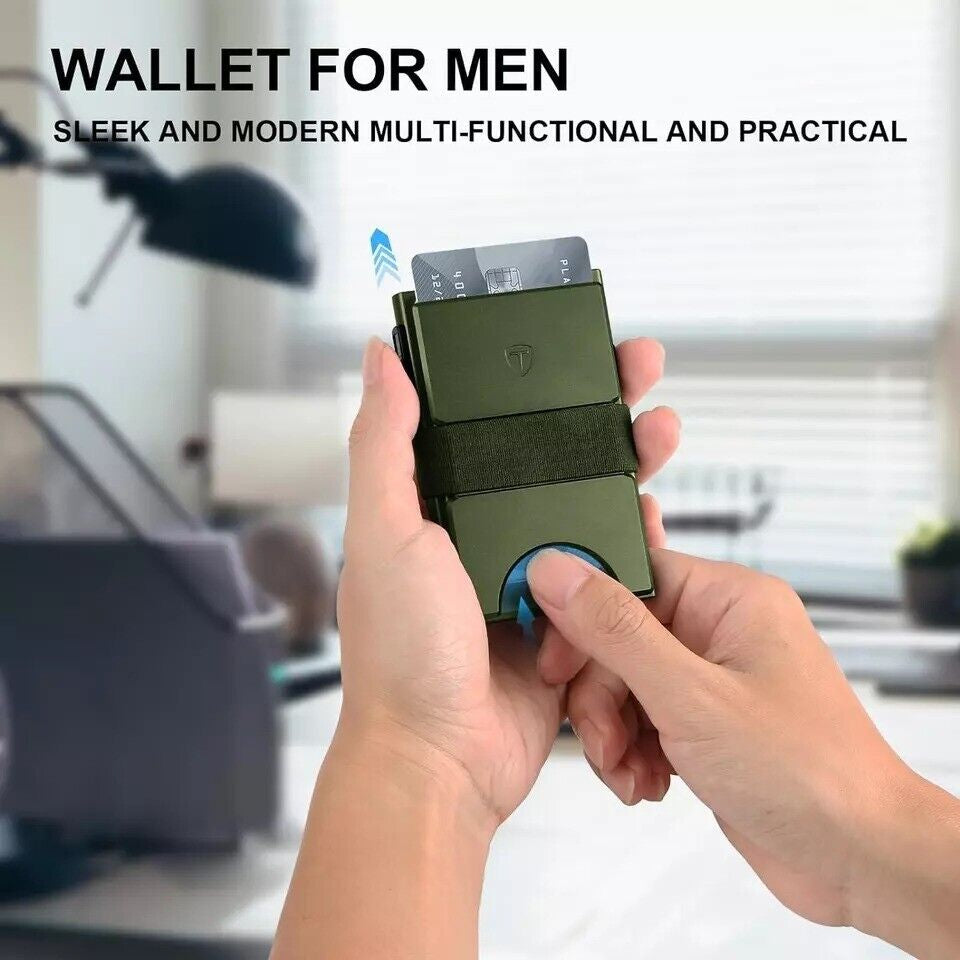 Slim Wallet for Men, Minimalist Wallet for Men,Pop up Wallet, Metal Wallet, RFID