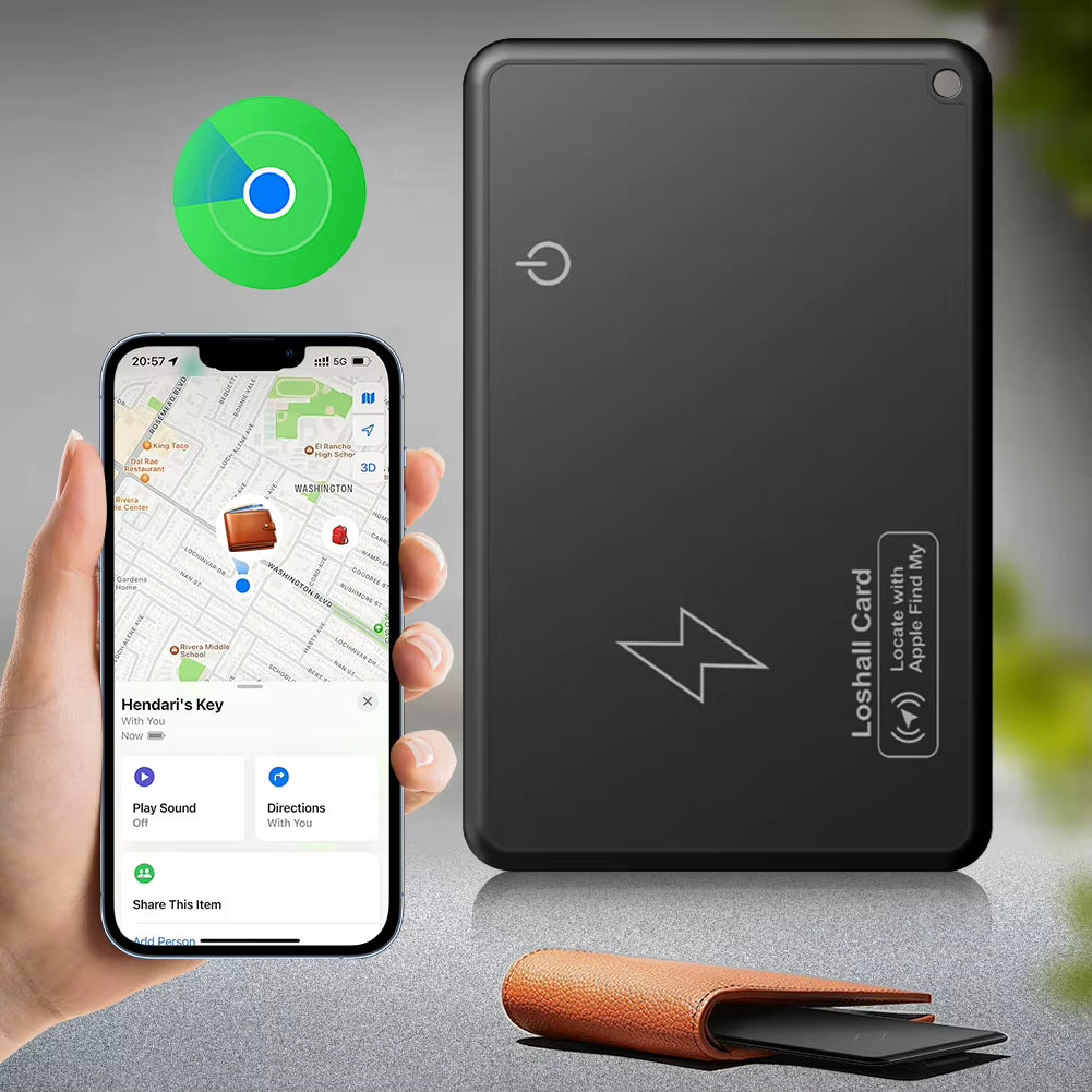 Wireless Charger Charging Tracking Card Wallet GPS Locator Smart Mini Tag for Iphone Find My Airtag Replacement GPS Finder